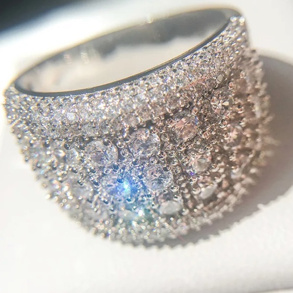 Sterling silver wide cocktail ring - Picture 5 of 7